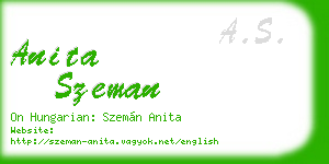 anita szeman business card
